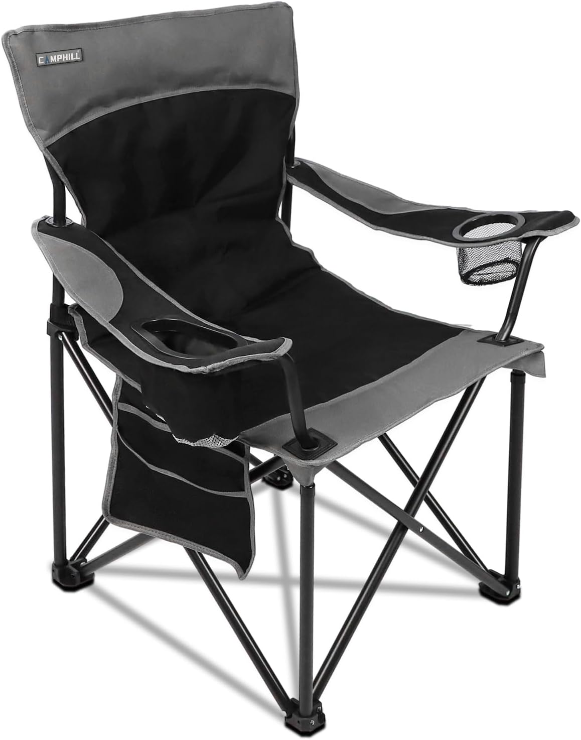 Skiennix Oversized Portable Camping Chair - Collapsible Design with Pocket & Cup Holders | Includes Carry Bag