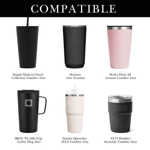 Linkidea Tumbler Carrier with Strap Compatible with Iron °Flask Grip Coffee Mug 16oz, Polar Fleece Mug Sling Bag Holder with Shoulder Strap (Black)
