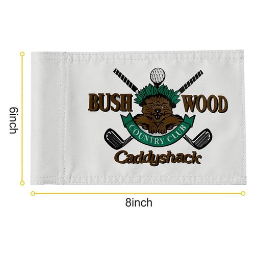 2BUT Standard Bushwood Country Club Golf Pin Flag - Practic Putting Green Flag For Backyard Garden - Double-Sewn 600D Nylon Miniature Pin Flag - Regulation Tube Flag (BWD 8"X6")