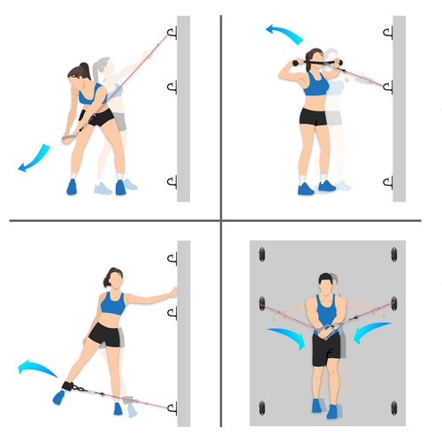 Prebene Wall Mount Workout Anchors, Resistance Bands Wall Anchors, Home Gym Exercise Anchors, Wall Mount Anchors for Resistance Bands, Strength Training, Physical Therap