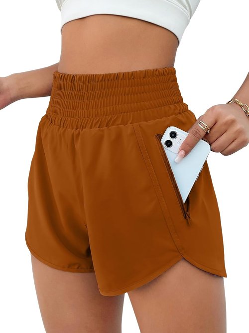 BMJL Women's Athletic Shorts - High Waisted Running Shorts with Pockets | 2.5" Sporty Gym Workout Shorts