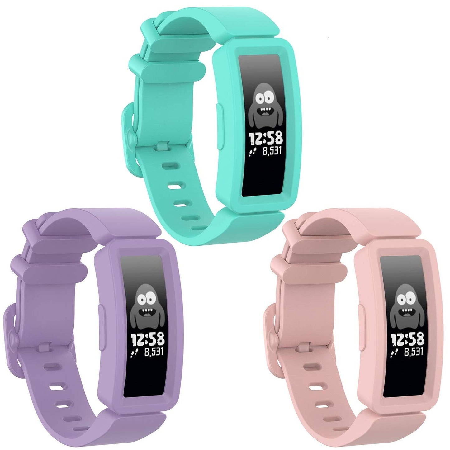 Watbro Compatible with Fitbit Ace 2 Bands, Soft Silicone Bracelet Accessories Watch Band Repalcement Strap, Colorful Sport Wristbands for Fitbit Ace 2/ Inspire HR