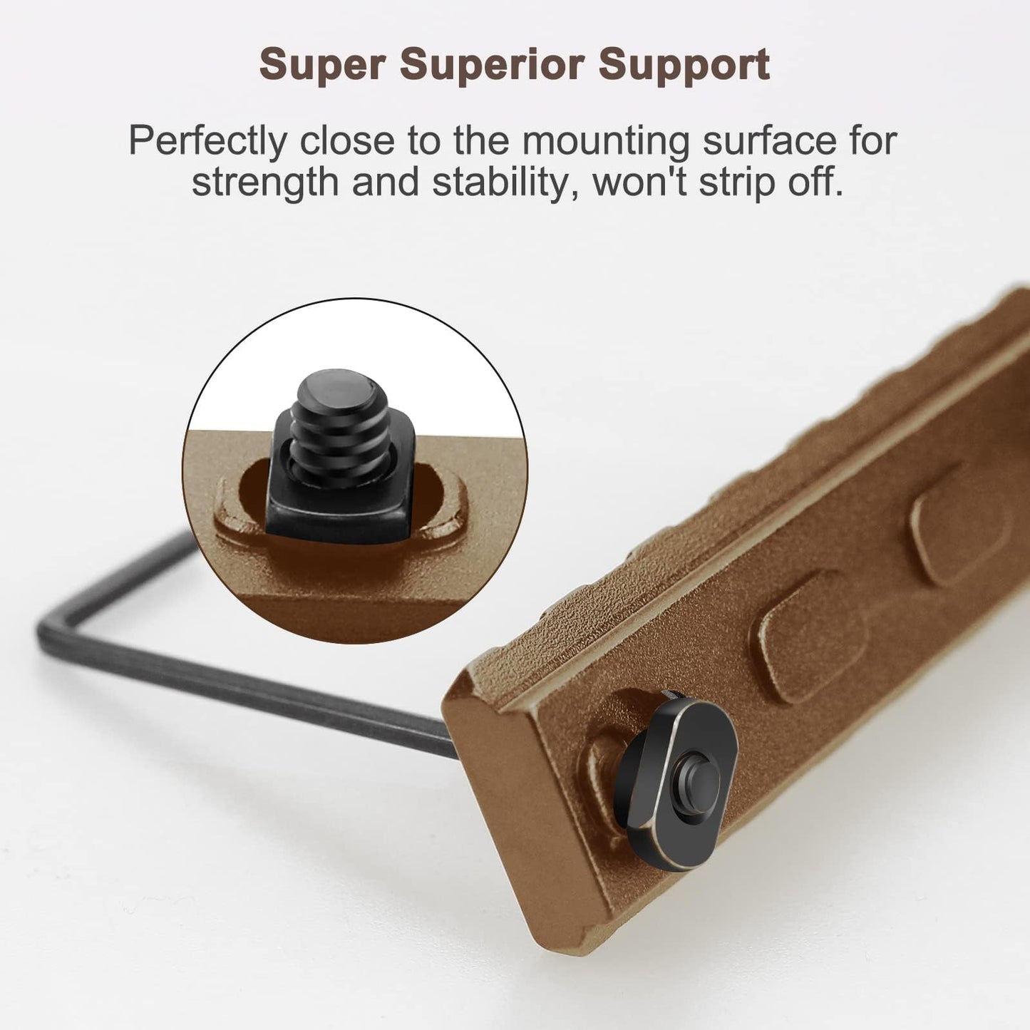 Bontok Single Picatinny Aluminum Accessory Rail Set 3 5 7 9 11 13 Slots with 13 T-Nuts & Screws, 6 Wrench (Squared Corner)