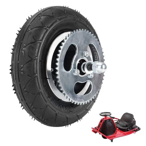 Cylemoto 200X50 Premium Rear Wheel 8"x2" Tire Assembly Chain Sprocket for Chain Drive Razor E200 (Versions 36+) Crazy Cart DLX Dune Buggy ePunk PowerRider eSpark Electric Scooter Drifting Cart