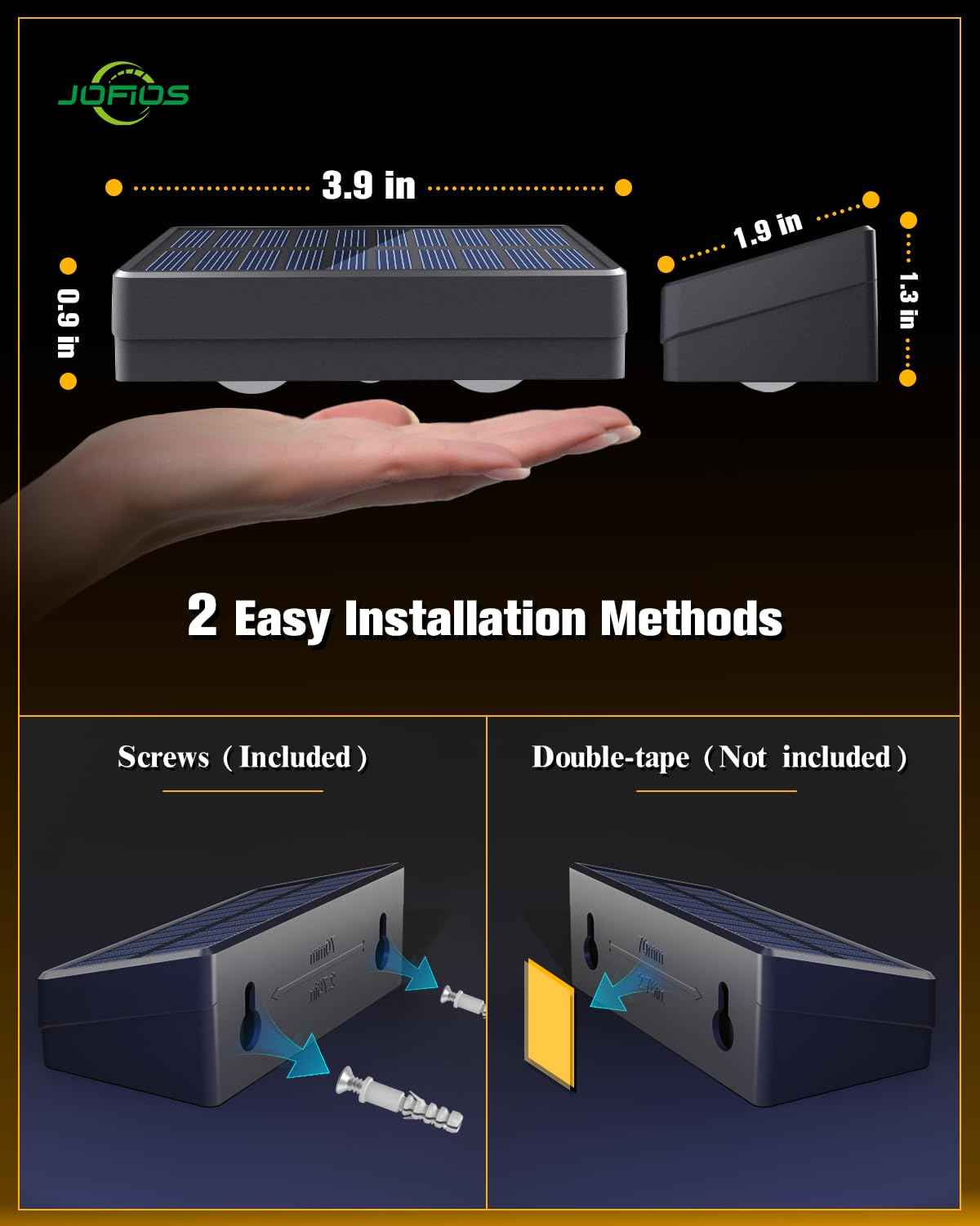 JOFIOS Solar Fence Lights 12 Pack, 50 Lumens Outdoor Fence Solar Lights with 12 Modes RGB Color Glow LED Solar Lights Outdoor Waterproof, Solar Lights for Patio, Backyard, Deck, Fence, Railing.