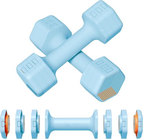 HXD-ERGO Adjustable Dumbbell Set - 15 in 1 Quick Change Weights, 55/110 LBS, Anti-Slip Grip for Home Gym