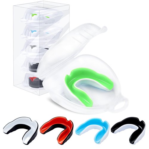 MENOLY 5 Packs Kids Mouth Guard - BPA Free Toddler Mouth Guard for Boys Girls with Portable Case, Mouth Guard Football for Boxing, Basketball, Lacrosse, MMA, Hockey, Wrestling, Soccer