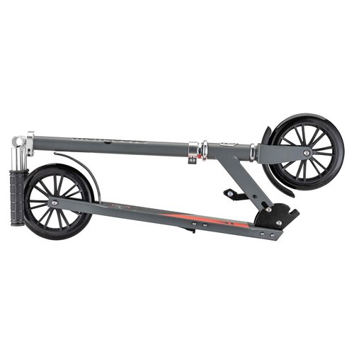 Mongoose Trace 180 Kick Scooter for Youth Adult Boys and Girls, Lightweight, Quick-Release & Easy Folding Scooter, With 180mm Wheels, Kickstand, Grey/Red