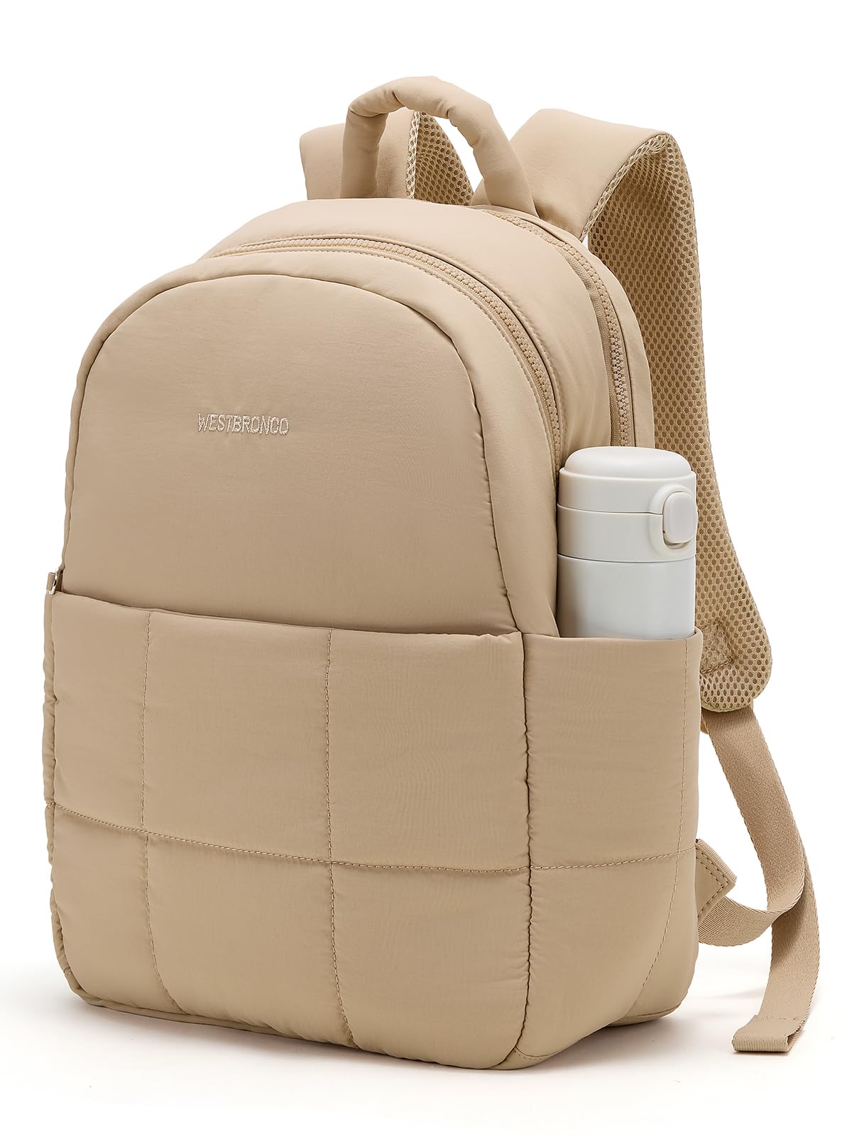 WESTBRONCO Puffer Laptop Backpack for Women Travel Backpack for Women Airplane Approved Backpack with 16'' Laptop Compartment
