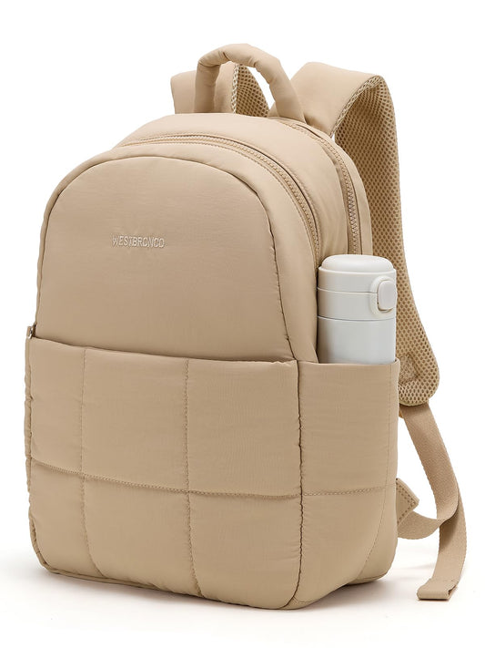WESTBRONCO Puffer Laptop Backpack for Women Travel Backpack for Women Airplane Approved Backpack with 16'' Laptop Compartment