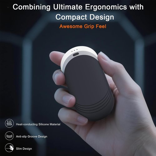 Karecel Rechargeable Hand Warmers - 6000mAh Double-Sided Portable Heat | Slim & Shockproof Design, 2 Pack