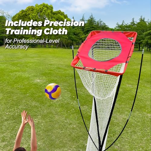 Volleyball Setter Spike Trainer - Adjustable Height, Red