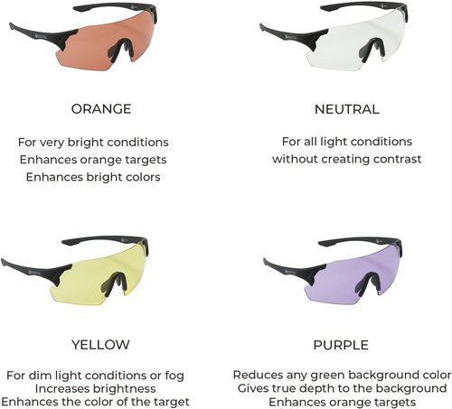 Beretta Challenge EVO Shooting Glasses - Unisex Protective Plastic Frame for Eye Safety
