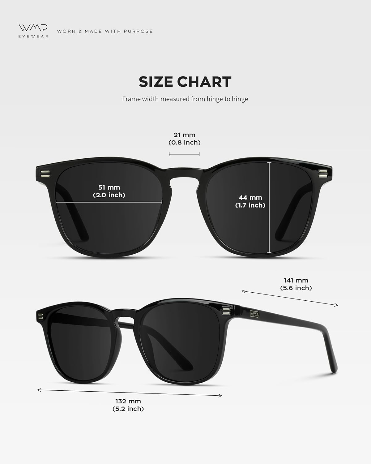 WearMe Pro WMP Eyewear - Men's Polarized Modern Rounded Square Sunglasses | UV Protection & Stylish Design