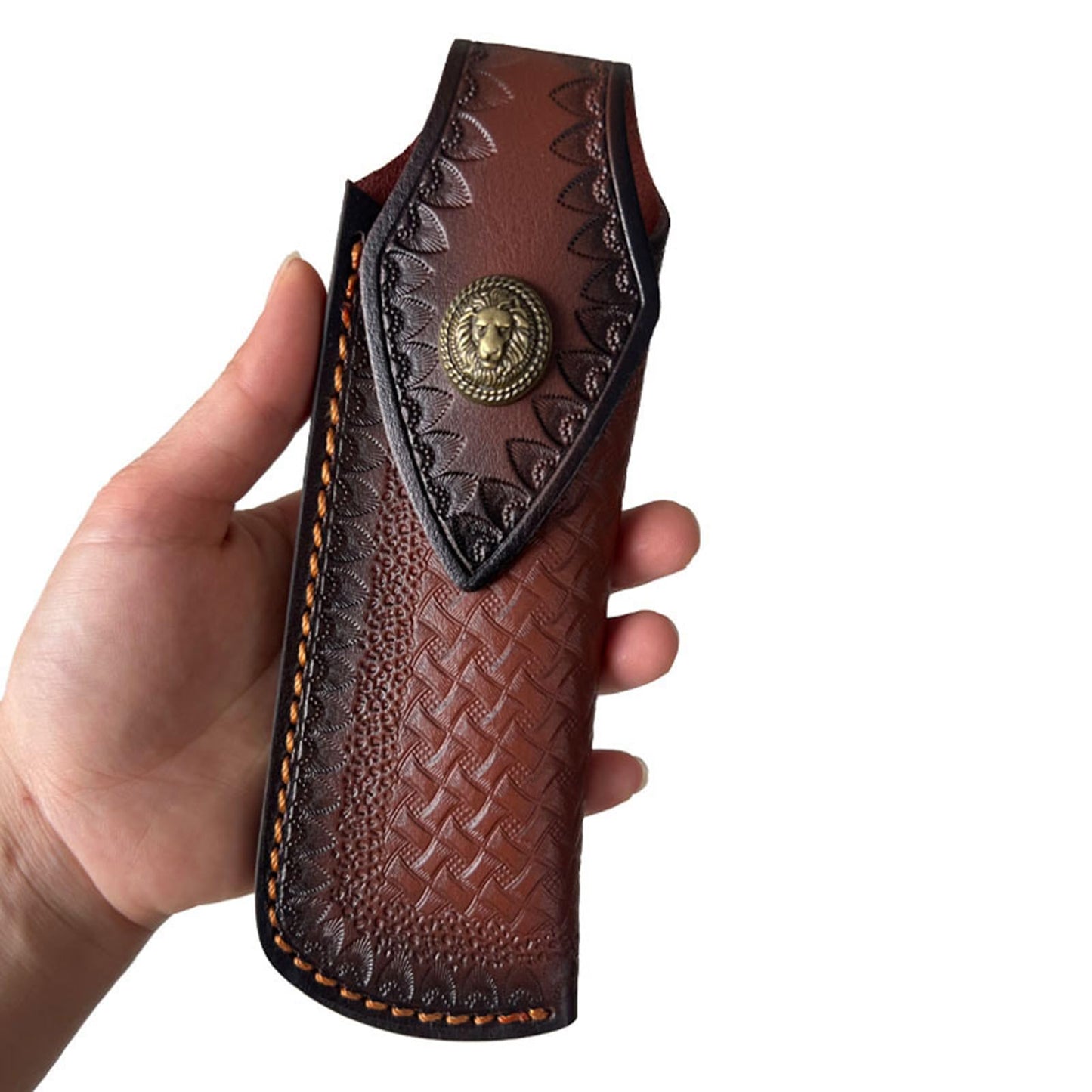 Folding Knife Sheath，2.3/6.3" Leather Pocket Knife Sheaths for Belt, Loop Portable Folding Knife Sheath for Camping Hunting Jungle Exploration