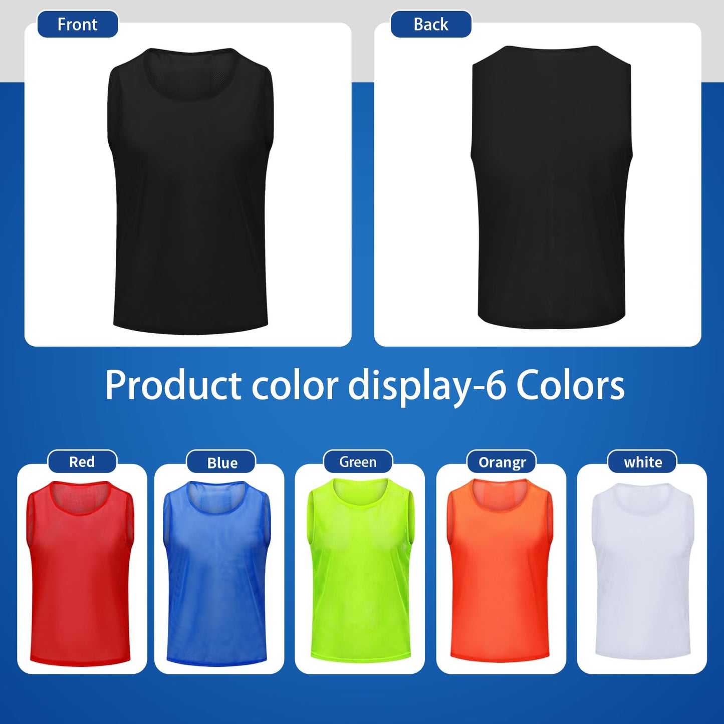 Antoyo Soccer Pinnies Youth with Numbers Scrimmage Team Pinnies Practice Vests for Basketball Soccer Football Bibs