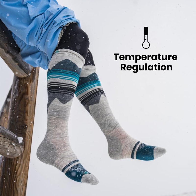 Smartwool, Men's, Hike Targeted Cushion Bear Stripe Mid Crew Socks, Twilight Blue, Large