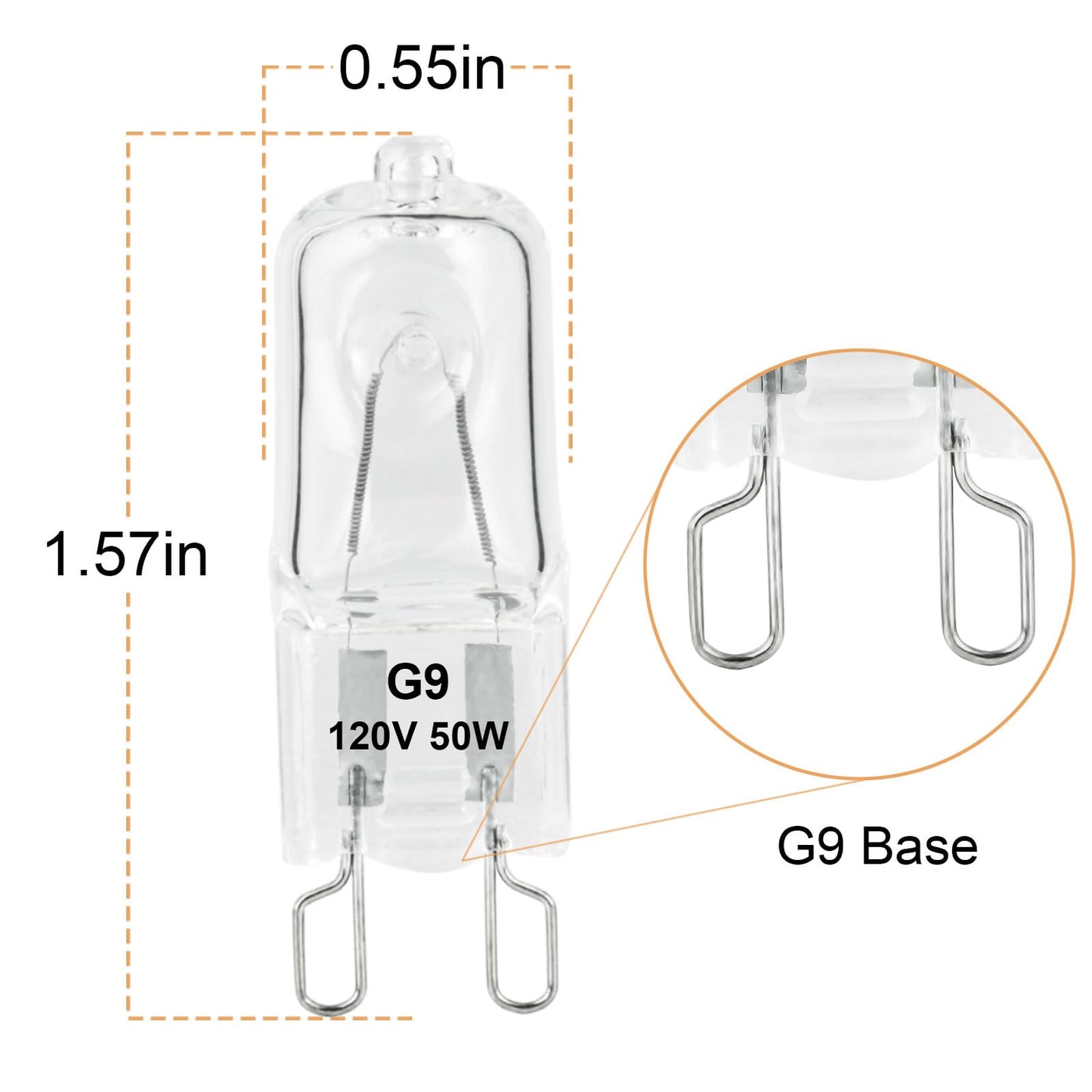 G9 Heat Lamp Bulbs for Reptile,Day White, Mini Halogen Bulb 50W, Infrared Reptile Heat Lamp for Bearded Dragon Gecko Turtle Lizard, Pack of 3