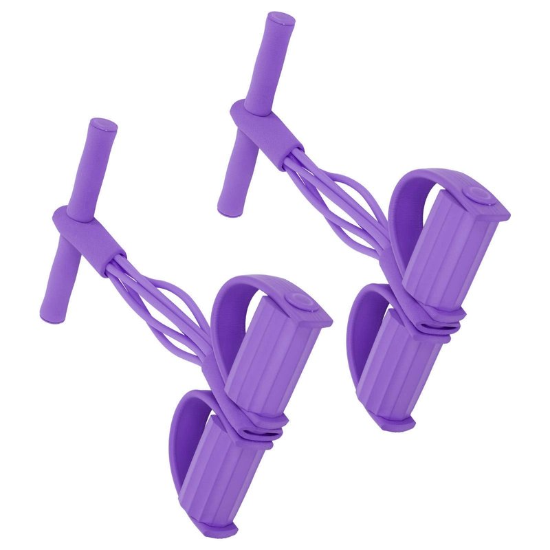 4 Tube Elastic Pull Rope Sit Up Training Pedal Resistance Band Yoga Stretching Fitness Equipment (Purple)