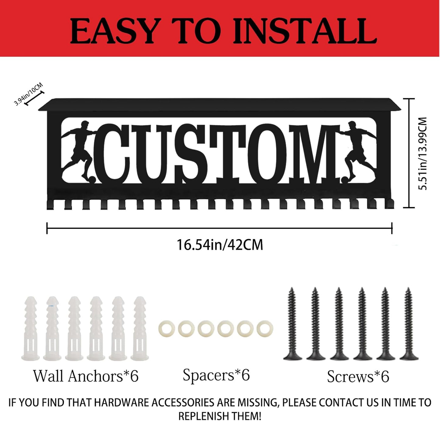 Skiennix Personalized Medal Hanger - Custom Wall Display Rack for Awards & Ribbons | Ideal Gift for Athletes