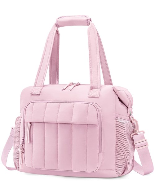 Puffer Cooler Bag 35 Cans Insulated Soft Cooler for Women Lightweight Ice Chest Leakproof & Portable Lunch Coolers for Picnic, Beach, Camping, Work, Travel, Trip (Pink)