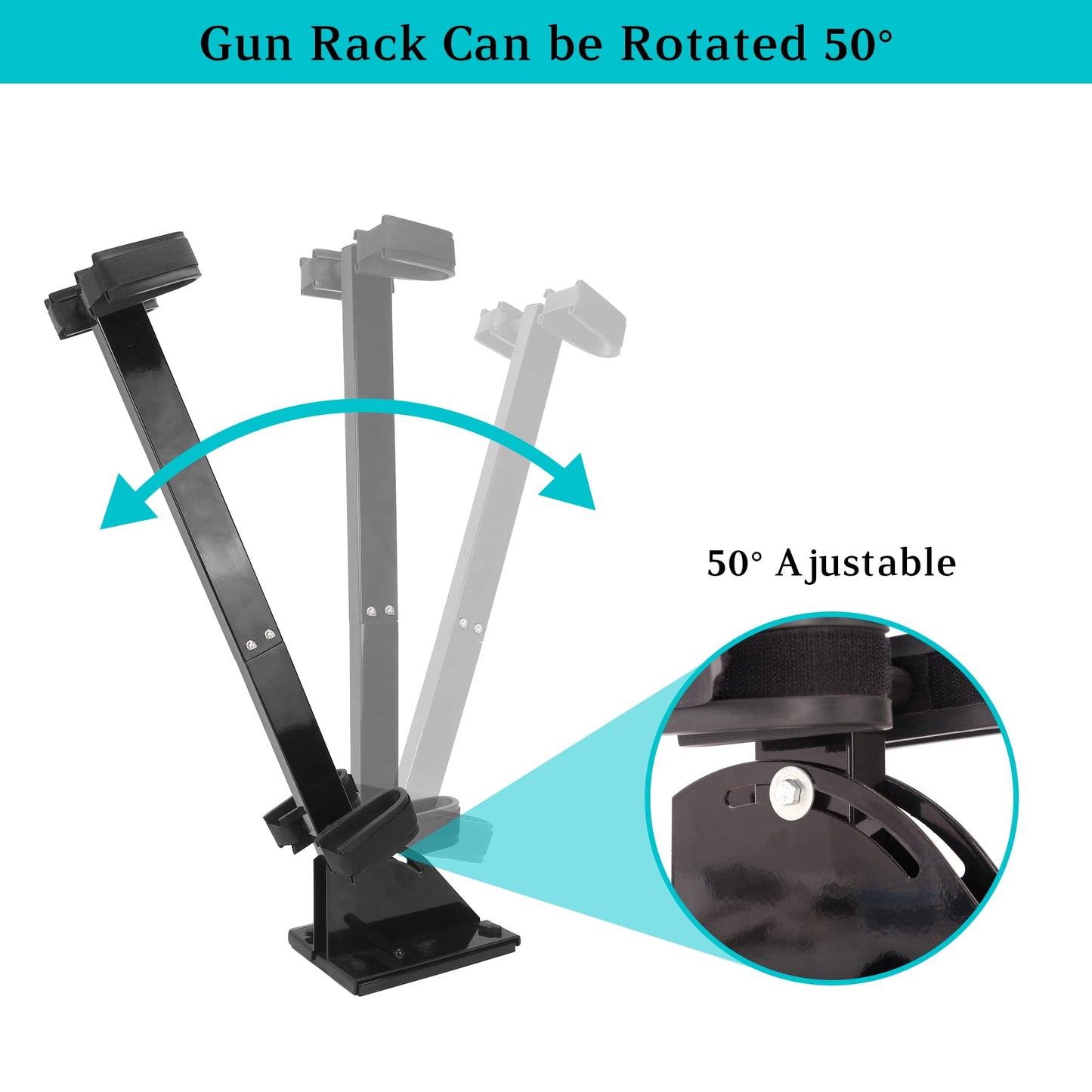 10L0L Universal Golf Cart Gun Holder for Yamaha,EZGO, Club Car, and UTV, Stand-Up Adjustable Floor Mount Gun Rack with Quick Release, Rifle & Hunting Gun Storage Accessory