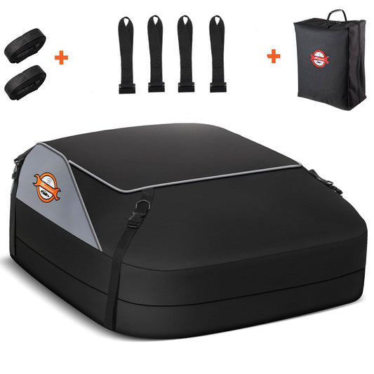 Sailnovo Rooftop Cargo Carrier 15 Cubic Car Roof Cargo Carrier Soft-Shell for Top of Vehicle, Waterproof Roof Bag Includes 4 Door Hooks + Storage Bag for Vehicles with/Without Roof Luggage Racks