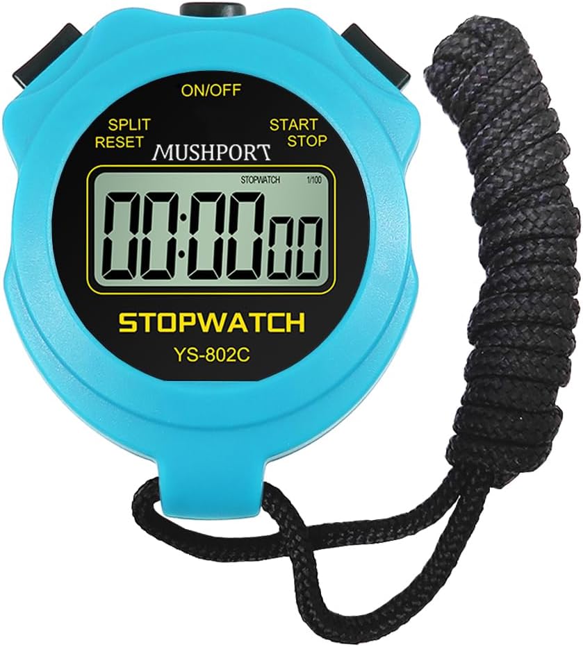 Skiennix Stopwatch Timer - Digital Sports Stopwatch with Large Display | Silent Operation, Blue