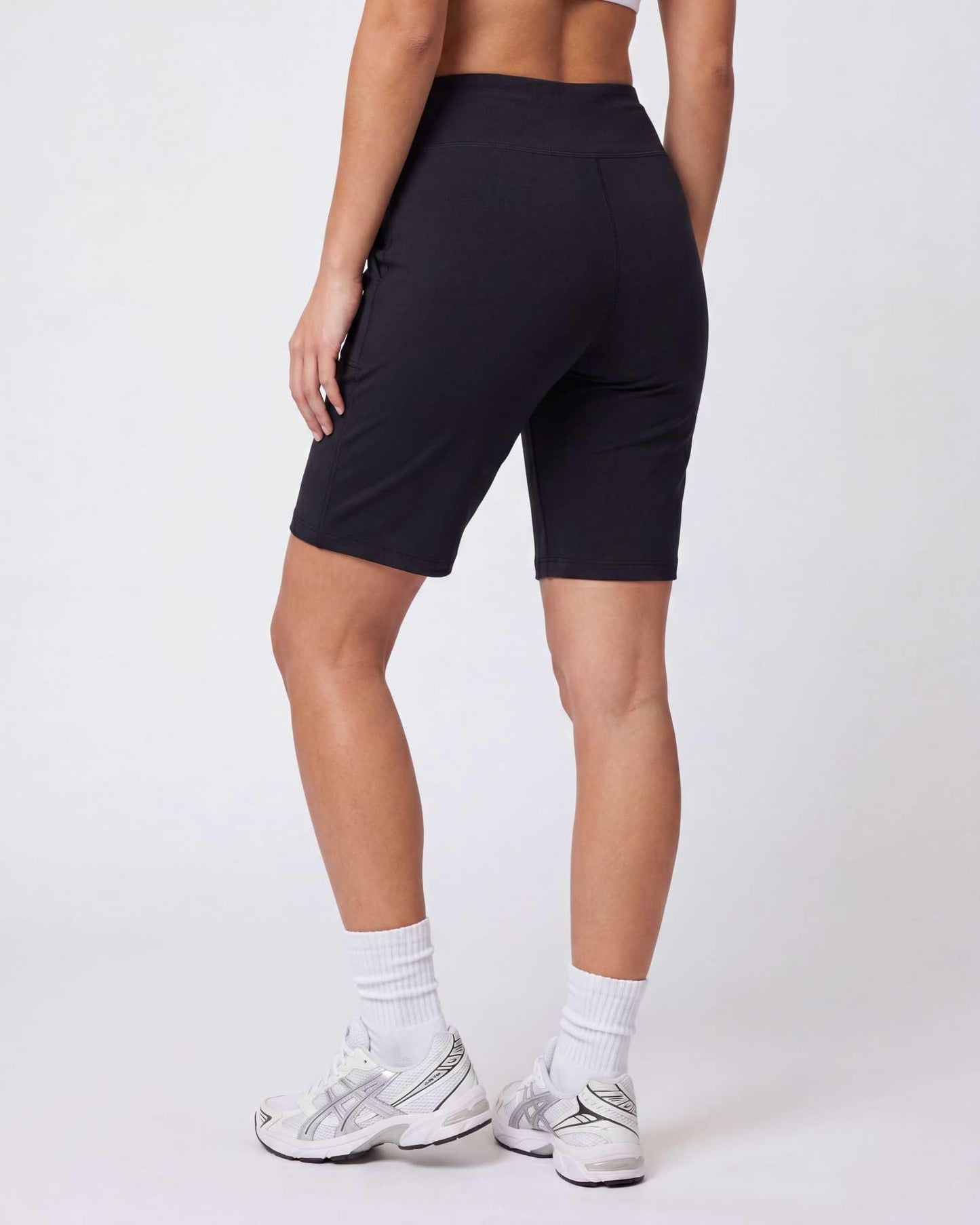 Real Essentials 4 Pack: Women's 9" Bermuda Long High Waisted Shorts with Pockets Casual Workout Athletic (Available in Plus) - Set 7, S