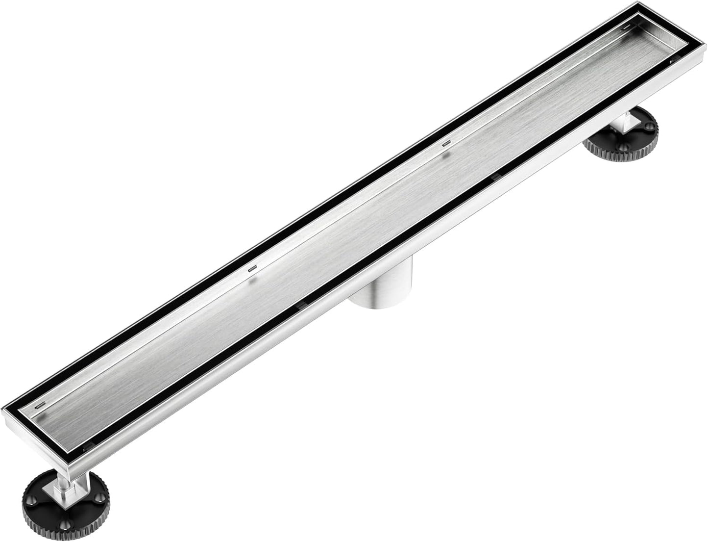 Neodrain 18-Inch Gold Linear Shower Drain - Brushed Brass, Tile Insert Cover & Hair Strainer