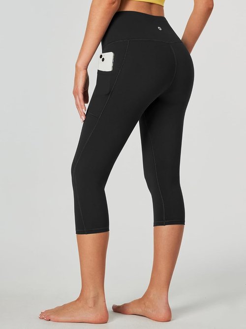Heathyoga Capri Leggings - High Waisted Tummy Control with Pockets | Women's Yoga Pants