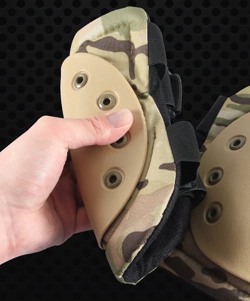 First to act tactical Military Tactical Knee Pad Elbow Pad Set Airsoft Knee Elbow Protective Pads Combat Paintball Skate Outdoor Sports Safety Guard Gear (Black-Set of 4, M-for Adult)