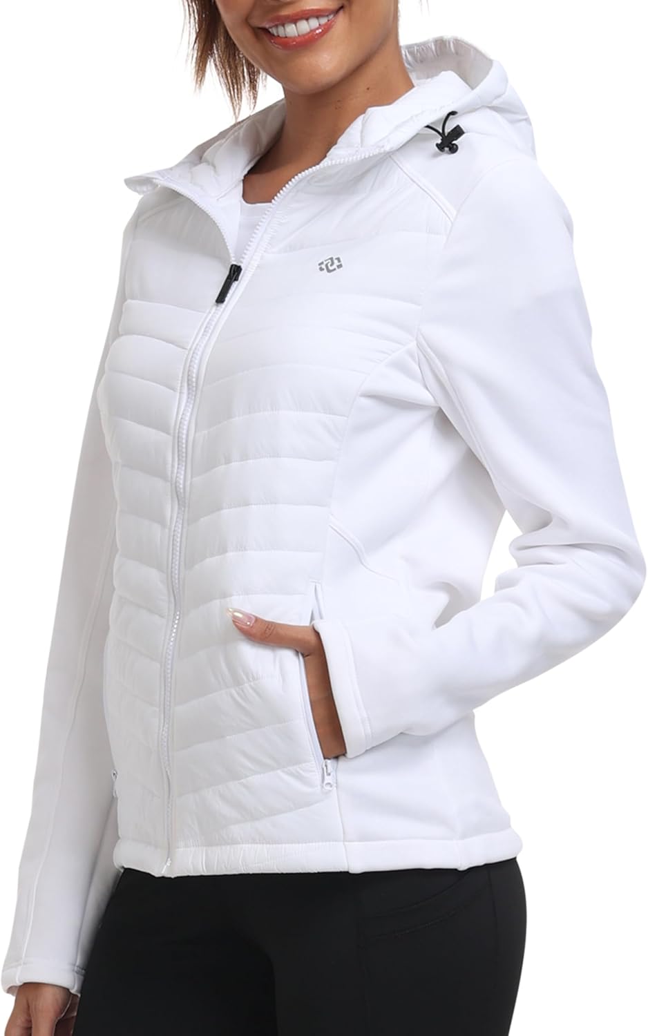 MoFiz Women's Lightweight Fleece Lined Softshell Jacket - Insulated Hooded Running Coat