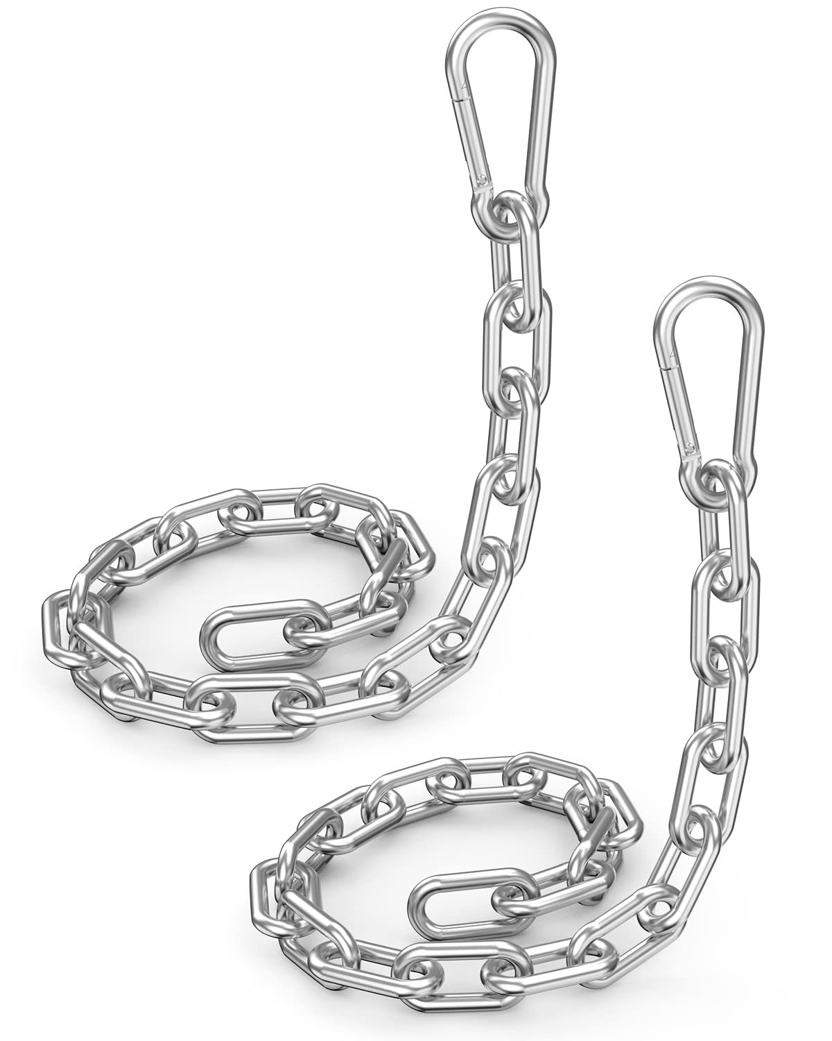 Mbotnee Fitness Chain 23in, Workout Chain, Cable Machine Extension Chain, 304 Stainless Steel LAT Pull Cable Extension Weight Lifting Machine Chain, Curl Bar Chain for Home Gym