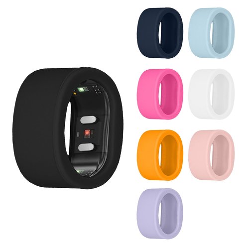 kwmobile 8X Smart Ring Protective Cover Compatible with RingConn Gen 2 SmartRing - M Size 9 10 11 Case - Silicone Ring Protector - Multicolor