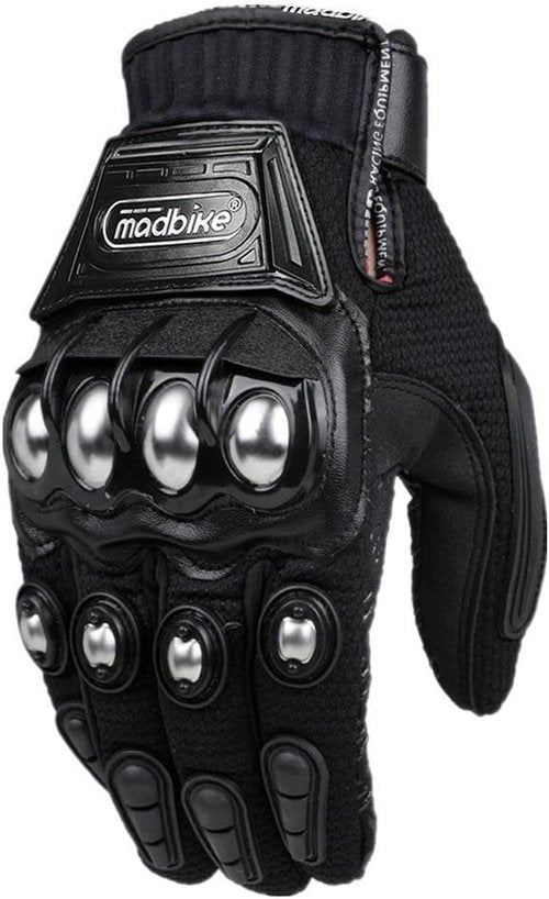 ILM Motorcycle Racing Gloves - Alloy Steel Touchscreen Design for Enhanced Grip | Black Size M