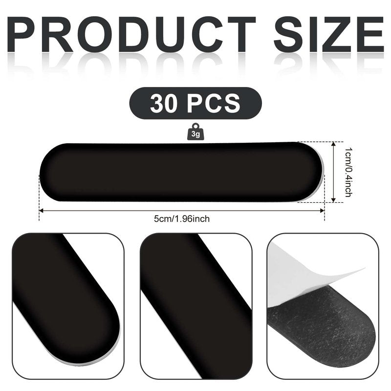 30pcs Pickleball Weight Tapes, 3g Adhesive Weight Strips Pickleball Lead Tape Golf Weighted Tape Pickleball Paddle Tape for Protecting Paddle Edge Guard, Increase The Counterweight (Black)