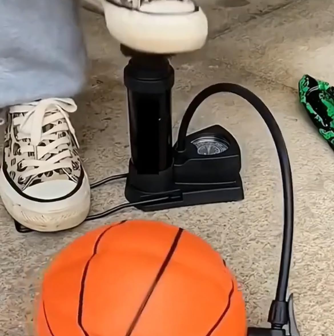 Skiennix Hand Pump - High-End Bicycle Air Pump with Gauge | Foot-Operated for Bikes & Balls