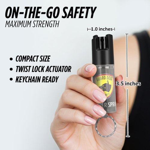 Guard Dog Security Pepper Spray Keychain - Self Defense for Women & Men | 16 Feet Range, Compact Design