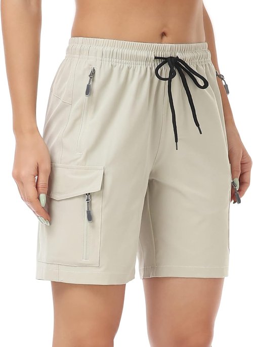 GymBrave Women's Hiking Shorts - Quick Dry Lightweight Cargo Design with Pockets for Outdoor Adventures