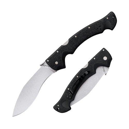 Cold Steel Rajah ll Japanese AUS10A 6" Blade 8" Griv-Ex Handle Tactical Folding Knife with Tri-Ad Lock, Ambidextrous Pocket/Belt Clip