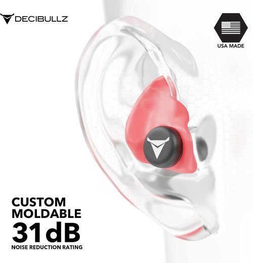 Decibullz Custom Molded Earplugs - Pro Pack Bundle in Red | Ultimate Noise Isolation