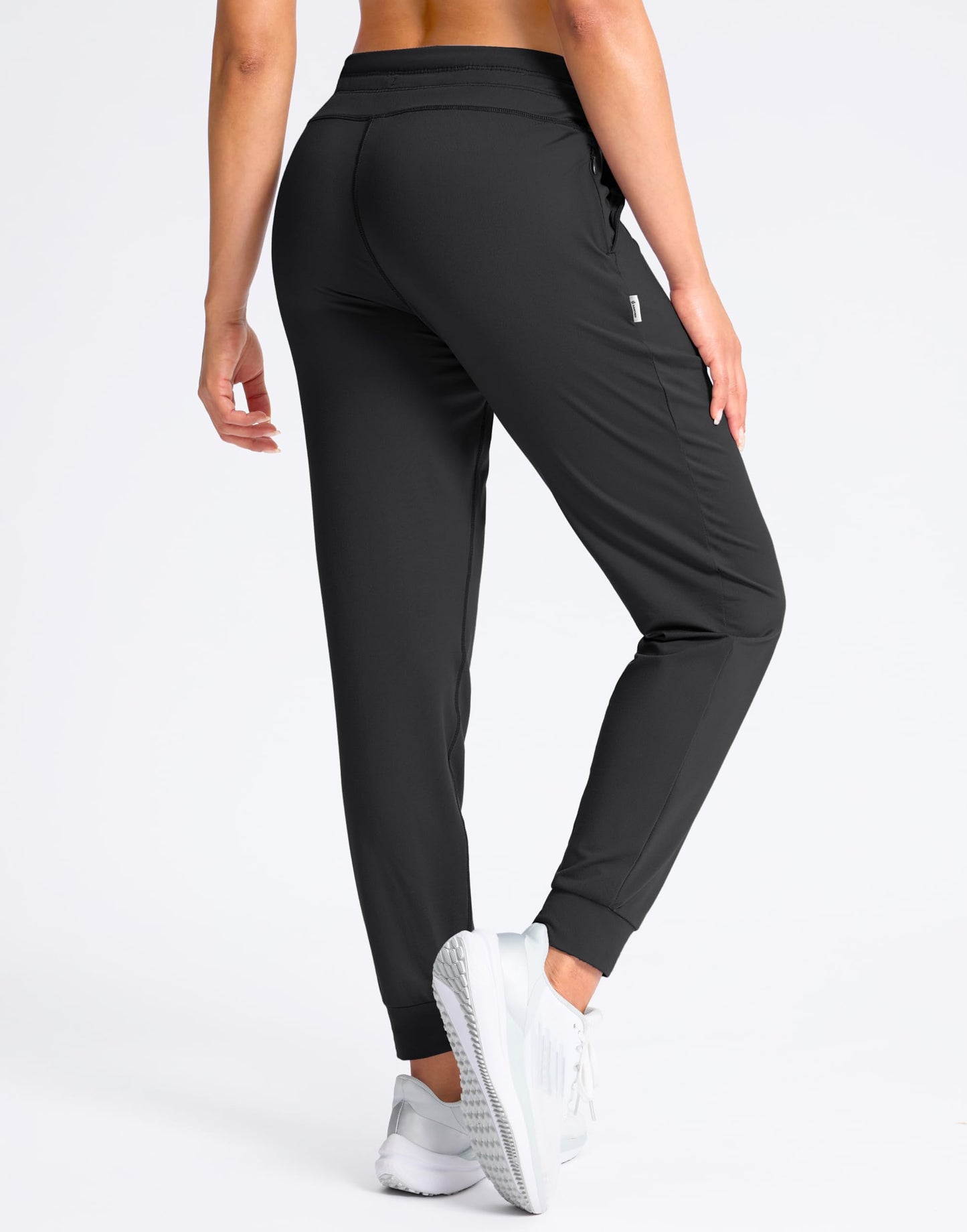 SANTINY Women's Sweatpants Joggers with Pockets Soft Stretch High Waisted Sweat Pants Lounge Running Athletic Workout Jogging (Black_L)