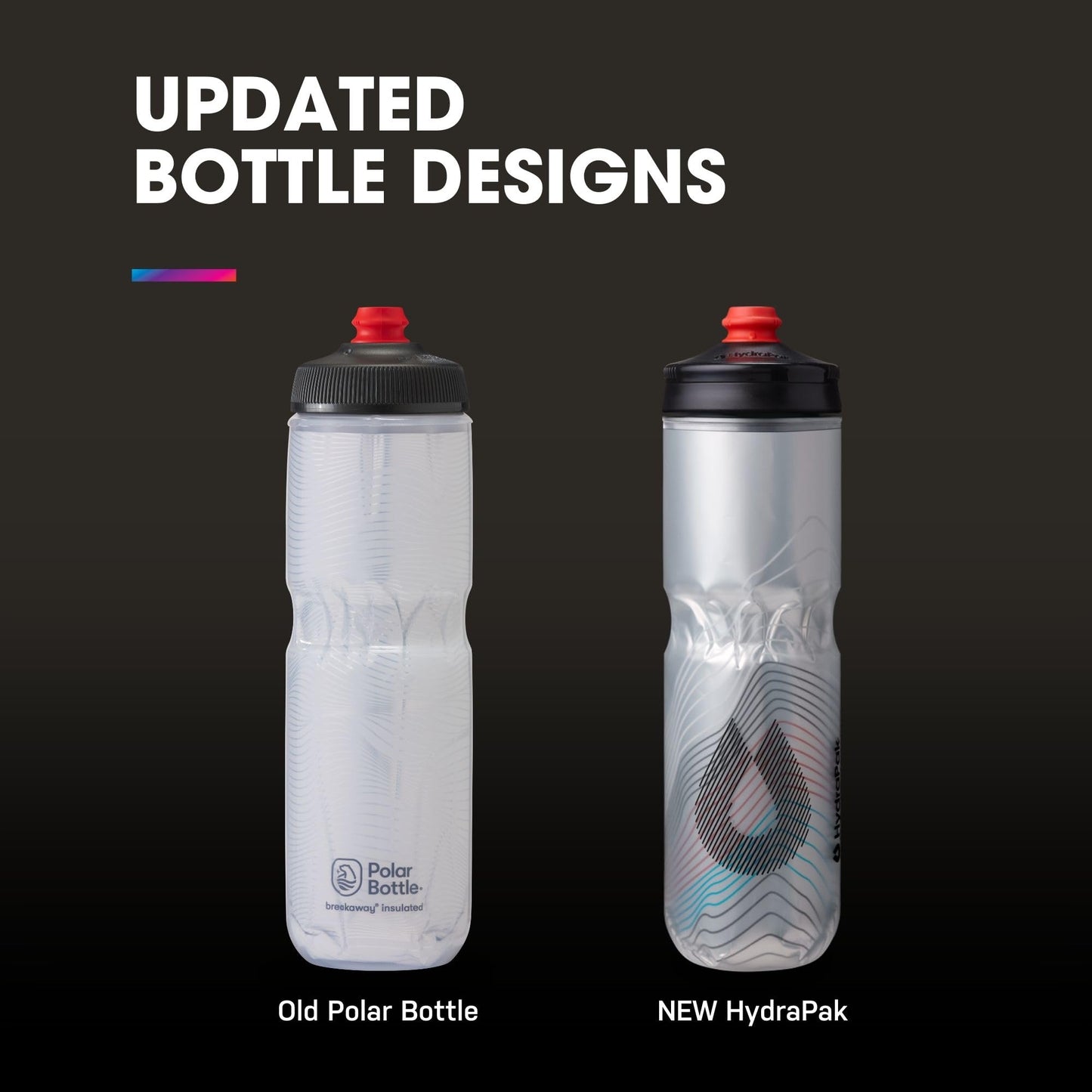 HydraPak | Polar Bottle - Polar Surge Insulated Bike Water Bottle 2-Pack - High Flow, Cycling & Sports Squeeze Bottle (Ascent Red, 700ml / 24oz)