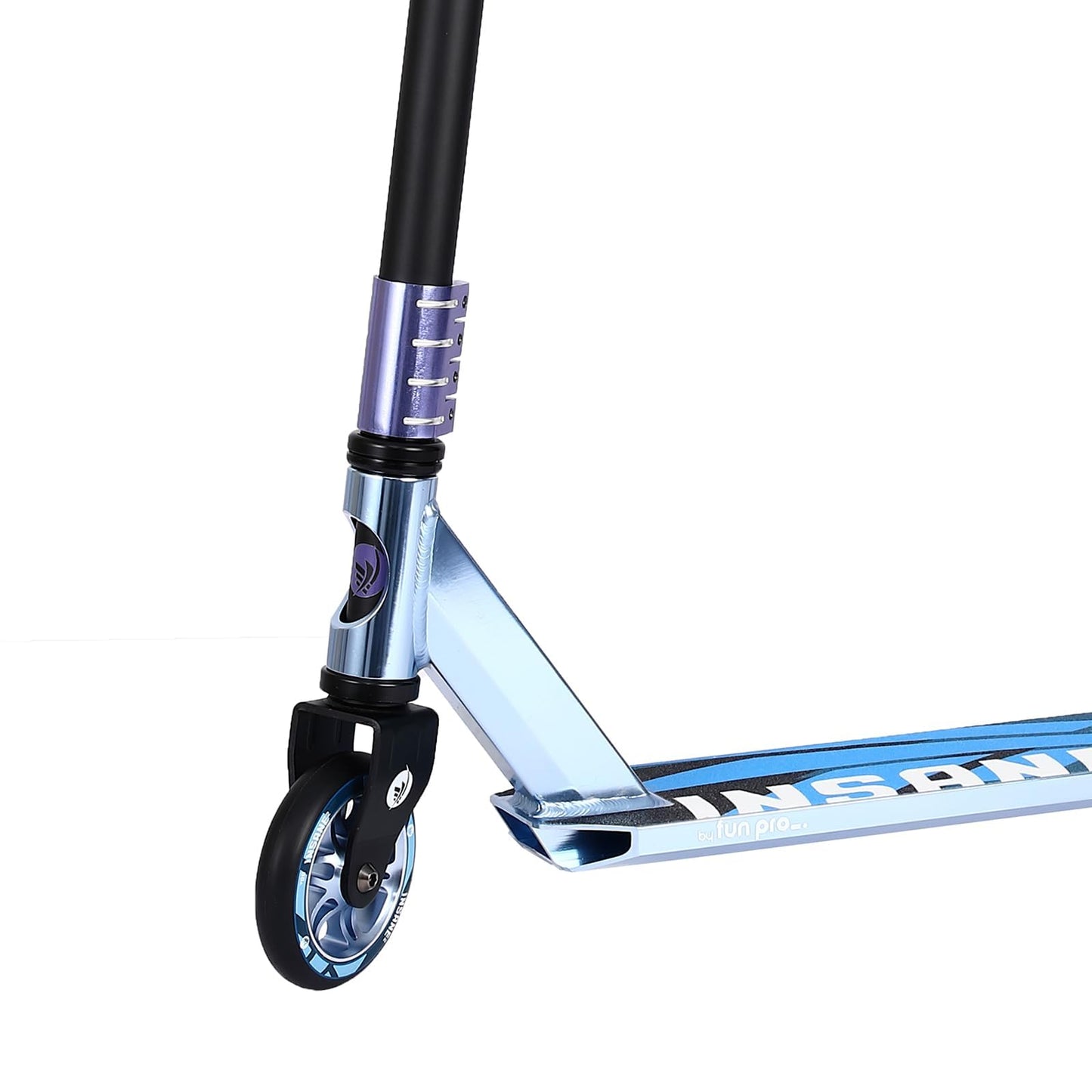 Pro Stunt Kick Scooter with Freestyle BMX Handlebars with 110mm Wheels & ABEC-9 and 88A high Elastic PU Wheels with Aluminum hubs(Sapphire Blue)