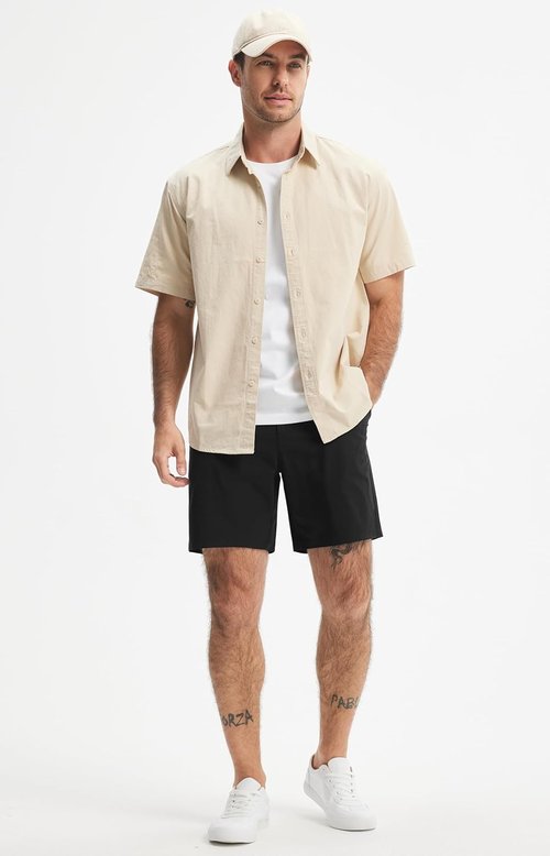 Libin Men's Golf Shorts - Lightweight Quick-Dry Casual Shorts | 7"/9" Water-Resistant Flat Front Design