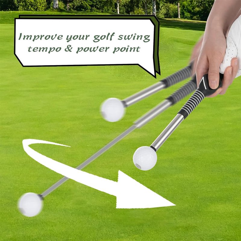Onimento Retractable Golf Swing Trainer Right-Handed Click Stick Golf Grip Portable Grip Trainer with Click Feedback for Right Trainer Ideal for Beginners, Indoor & Outdoor Practice