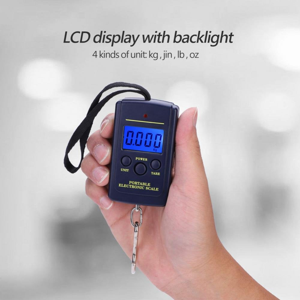 Skiennix Digital Fishing Scale - Portable 40kg Hanging Hook Scale with LCD Display for Accurate Weighing