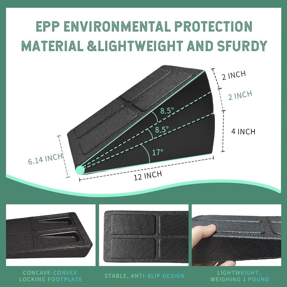 Squat Wedge Block Set - High-Density EPP Slant Board with 8.5° & 17° Angles | Anti-Slip Surface for Calf Stretching & Therapy