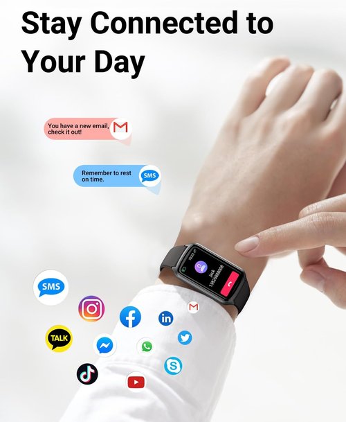 Amzhero Fitness Tracker - 24/7 Heart Rate, Blood Oxygen & Sleep Monitoring | Waterproof Activity Tracker with S & L Bands